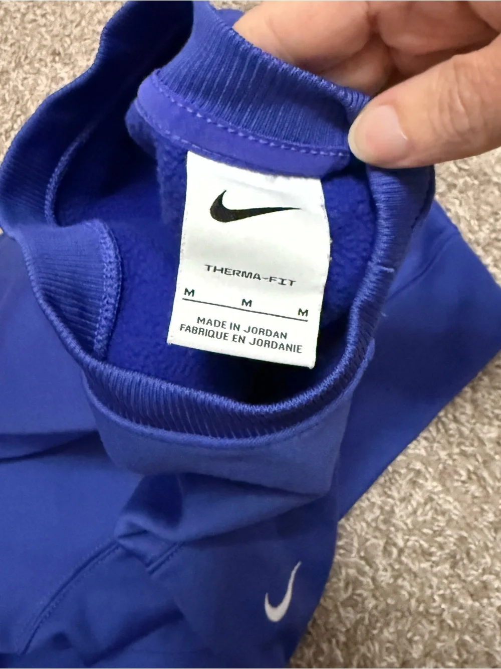 Nike Just Do It Blue Crewneck Sweatshirt Size M | Graphic Pullover Athleisure - Picture 7 of 9